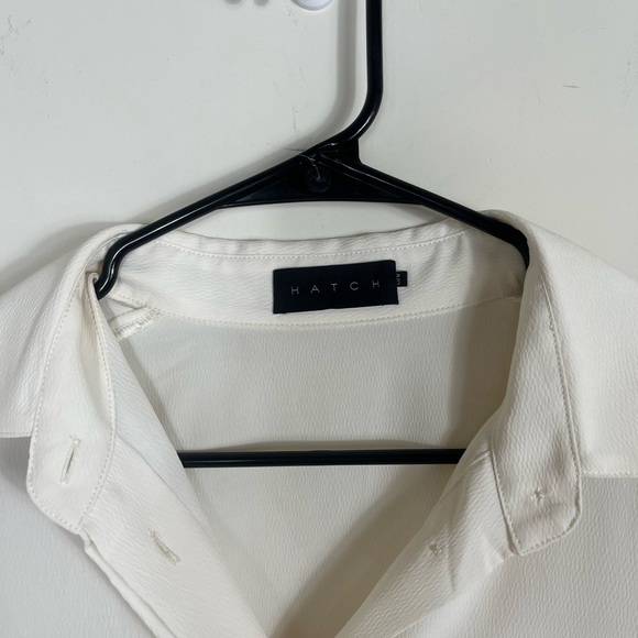 HATCH The Notched Blouse Cream One Size Deep VNeck Dolman Elbow Sleeve Maternity - Picture 7 of 8